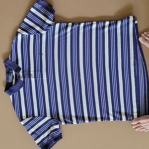 Ralph Lauren mens polo Large blue and white striped. Always dry cleaned